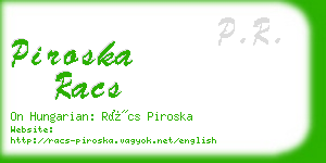 piroska racs business card